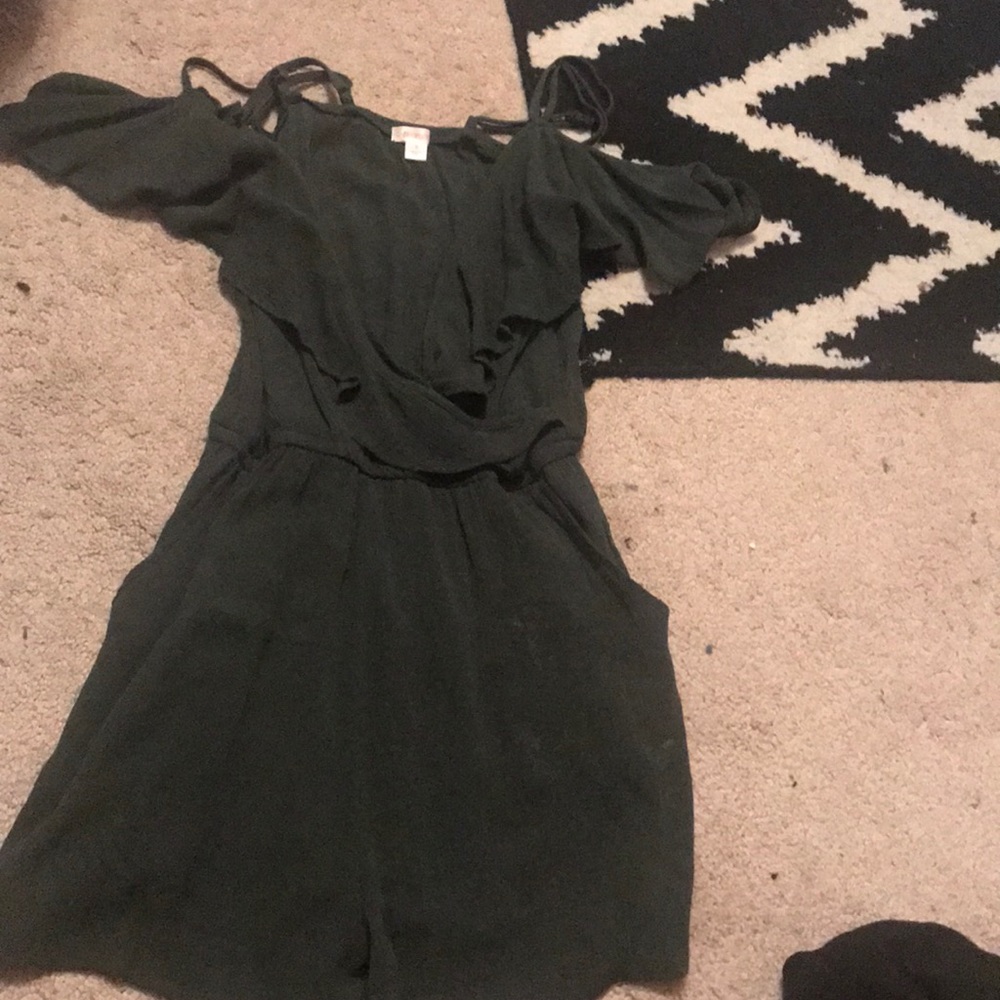 olive green romper